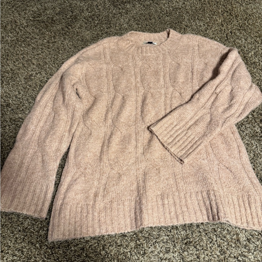 American Eagle Outfitters Pink Cable Knit Sweater